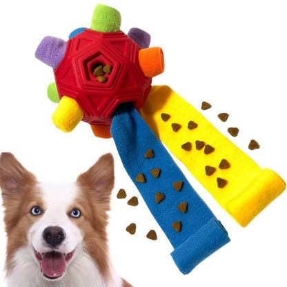 Upgrade Your Dog's Playtime with the Unbreakable Snuffle Ball - Interactive Foraging Toy for Treats and Slow Feeding